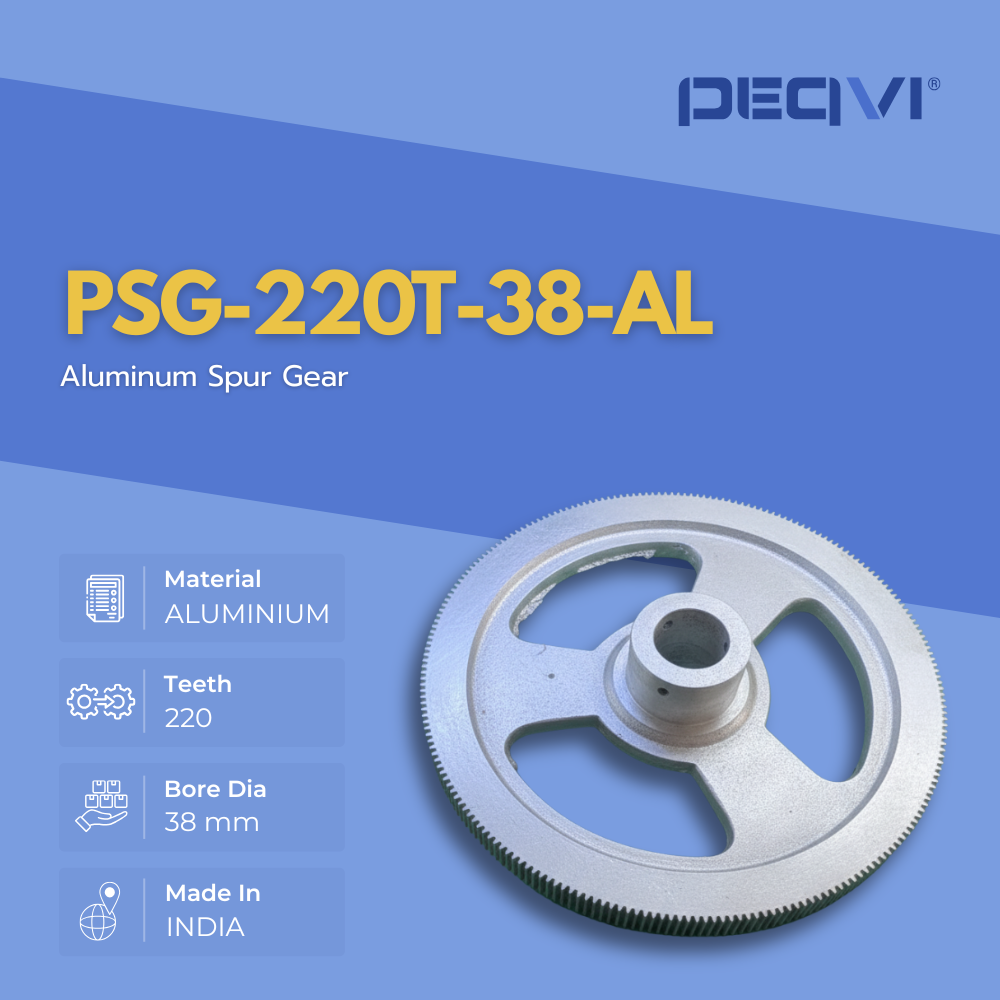 Aluminium spur gear made in India with PEQVI precision