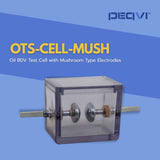 PEQVI oil test cell with mushroom electrodes for accurate dielectric strength measurement of transformer oil