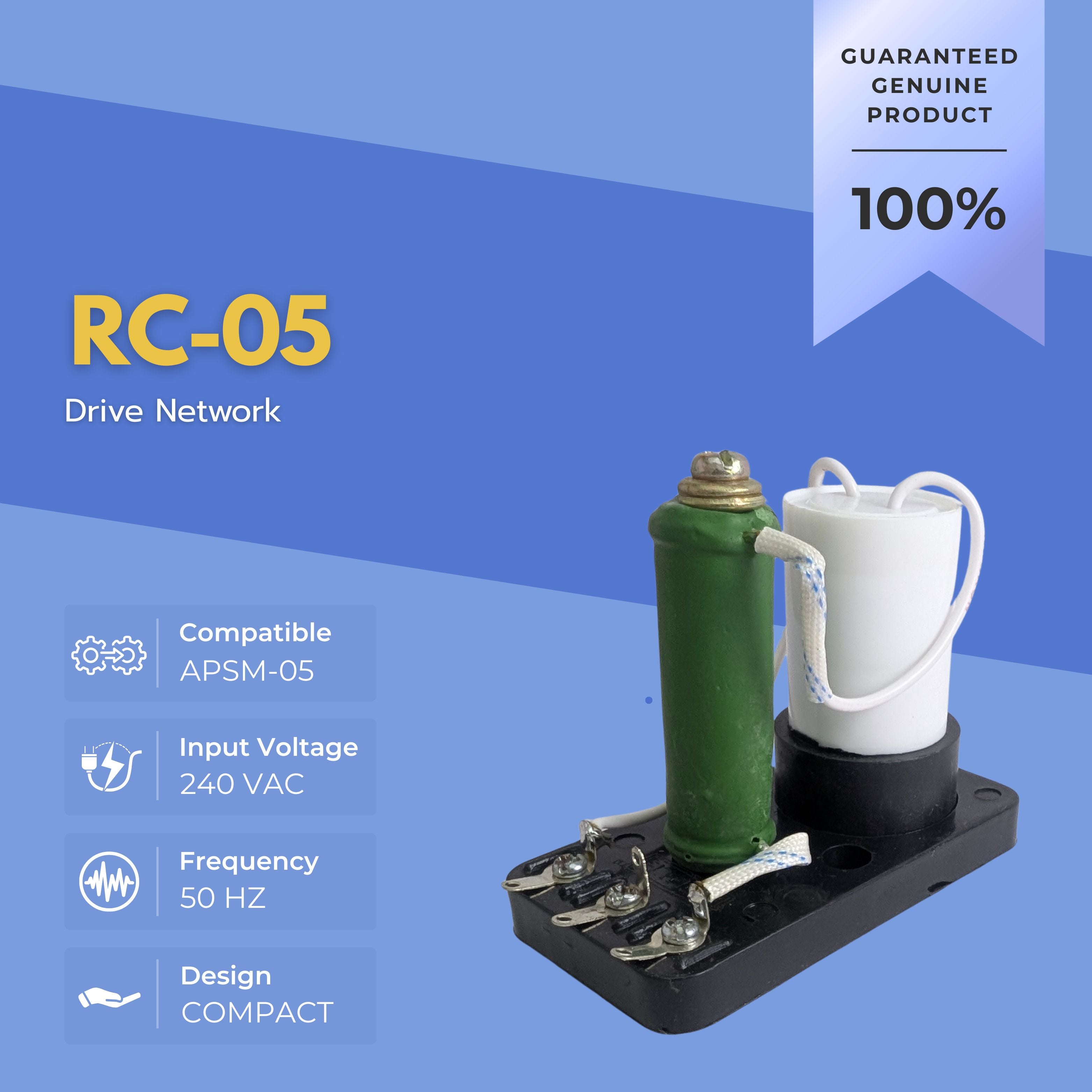 RC-05 Drive Network with specifications on a blue background
