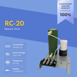 RC-20 network drive with specifications on a blue background