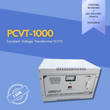 PEQVI 1000 VA CVT with ferroresonant design delivering clean, regulated power to sensitive electronic equipment