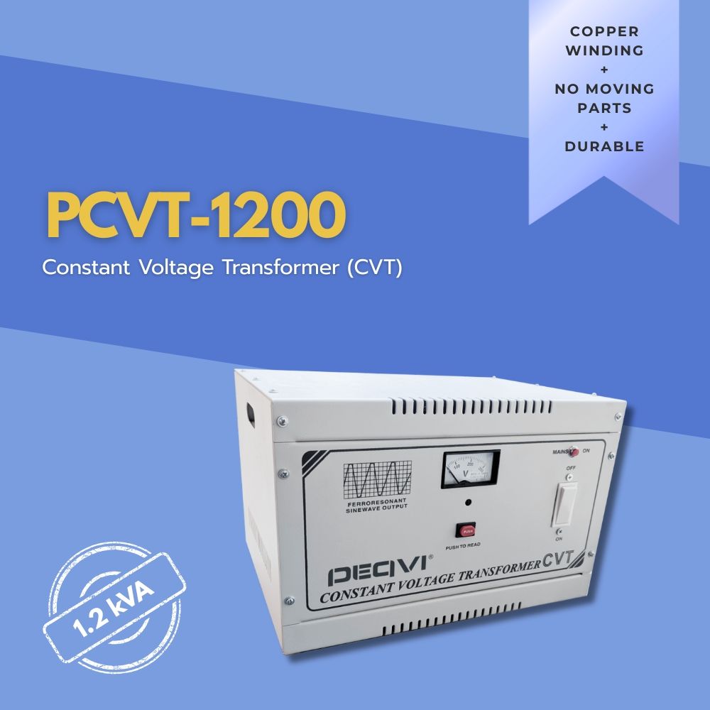 1200 VA Constant Voltage Transformer providing reliable voltage stabilization for computers, routers, and lab instruments.
