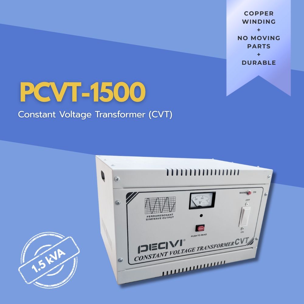 Durable 1500 VA CVT by PEQVI with magnetic isolation for protection against surges and voltage fluctuations