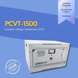 Durable 1500 VA CVT by PEQVI with magnetic isolation for protection against surges and voltage fluctuations