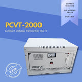 High-performance 2000 VA PEQVI CVT with ferroresonant technology for clean and stable power supply.
