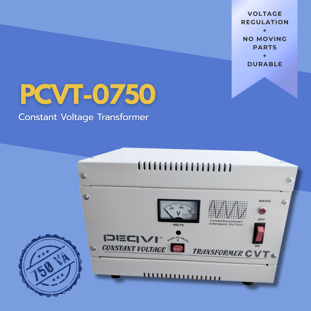 PEQVI 750 VA CVT PCVT-0750 providing consistent voltage for industrial and medical use