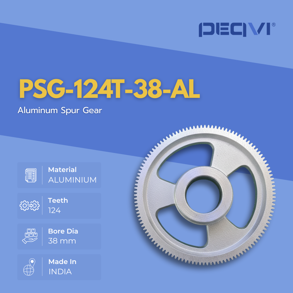 Durable aluminium spur gear designed and manufactured by PEQVI
