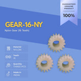 Nylon gear with specifications on a blue background