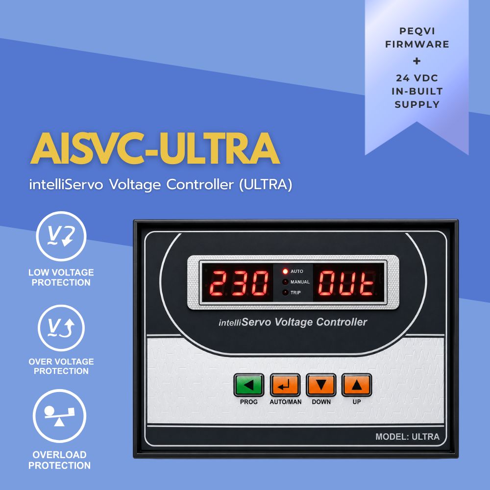 PEQVI IntelliServo ULTRA digital servo voltage stabilizer controller with dual display